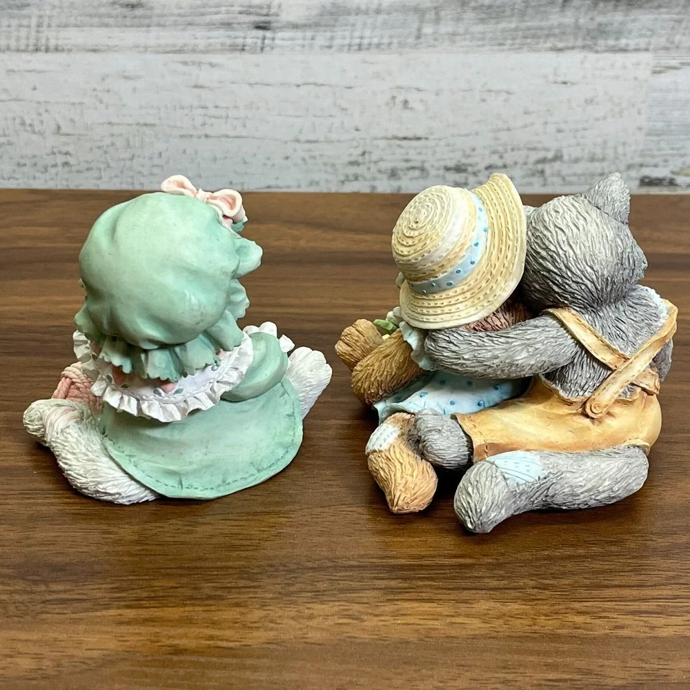 Vintage Calico Kittens‎ figurines 1993 Friendship Lot of Two